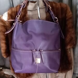 Purple Leather Shoulder Bag